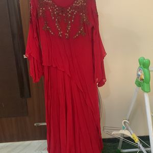 SHeavy Party Wear Gown With Handwork Desginer Slev