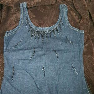 Denim Top With Zip