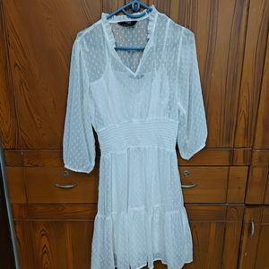 MAX Sheer White Dress With Inner Peticot