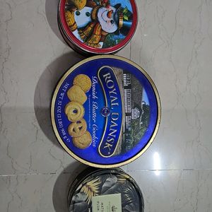 Round tin Boxes For Storage - 3 Nos.