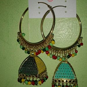 Multicolor Earring With Jhumki