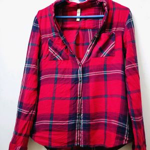 Red Chex Shirt For Women