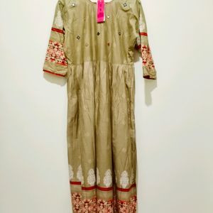 Mirror Work Anarkali Kurta