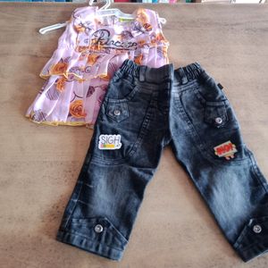 Top And Denim Trouser For Kids