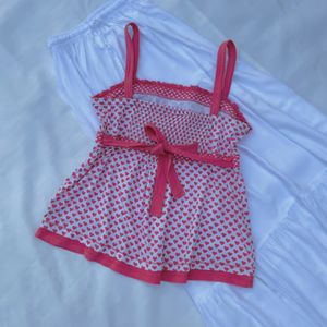 Branded Coquette Hearts Lace Babydoll Top