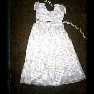 Stiched Blouse And Skirt For Girls