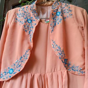 Maxi Dress with Embroidery Jacket