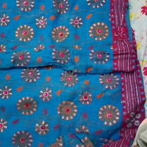 Sky Blue Gorgette Saree