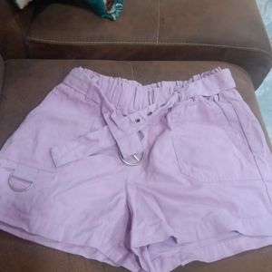 Lavender Colour Short Pant For Girls