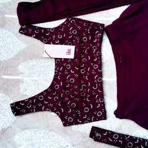 Libas Burgundy Ready To Wear Lehenga Set