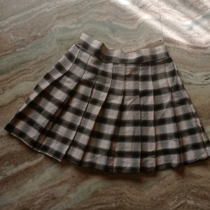 Checkered Pleated Mini Skirt