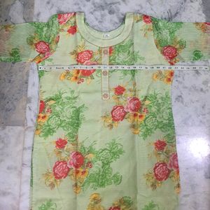 Beautiful Kota Doria Kurti With Cotton Laining