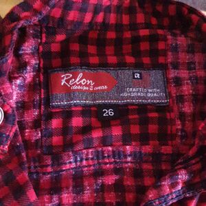 Boys Red Colour Checks Shirt