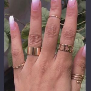 Gold Plated Contemporary Stackable Rings Set of 20