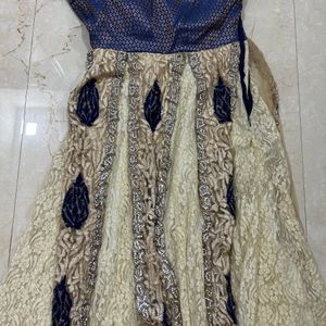 Off Shoulder Long Gown With Duppata