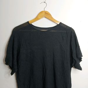 Black Casual Long Top (Girl' s)