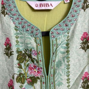 Biba Green Anarkali Maxi Kurta (M/34)