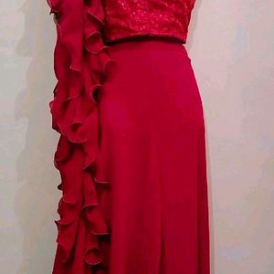 Price DropMaroon Ruffled Plazzo Dress💞❣️