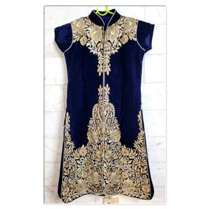 Embellished Velvet Kurta