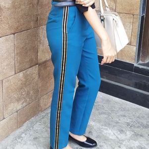 M&S Original Blue Formal Pants With Border