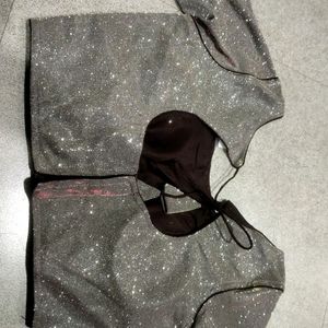 Silver Glittery Western Blouse