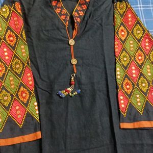 Heavy Embroidery And Beautiful Black Kurti