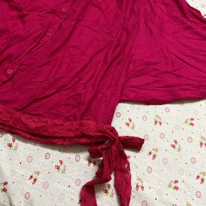 Magenta Blouson Top