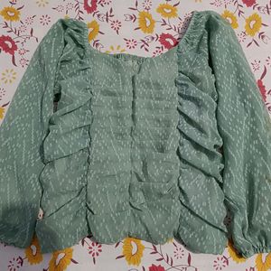 Green Partywear Top (No Return)