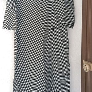 Black And White Kurta With Fashionable Buttons