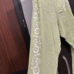 Cotton Thread Work Kurta Pants