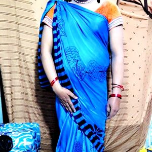 Satin Crepe Saree