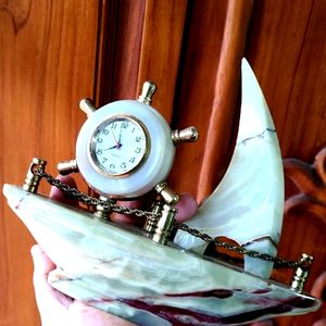 Beautiful Marble Ship Paperweight Home Decor