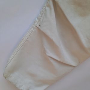 White Cropped Pants For Woman