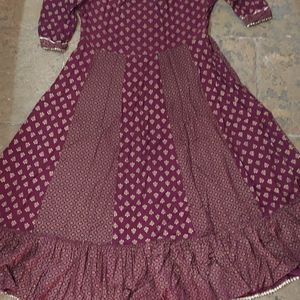 Maroon partywear Heavy Ethnic Kurti