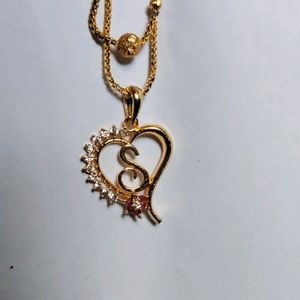 "S"Letter Mangalsutra/Designer/Heart Shape/Ad Diam