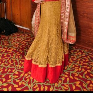 Designer Red Lehenga Choli  DEEP BACK LESS BLOUSE