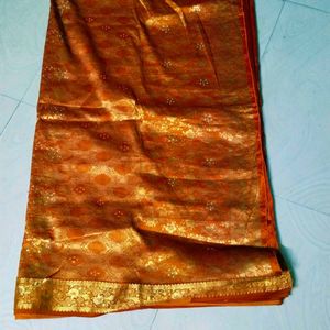 Orange Colour Pure Kanchipattu Saree