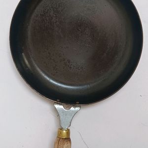 Iron fry Tawa With wood handle