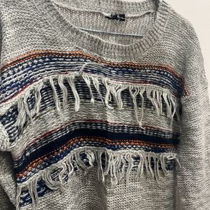 Grey Pullover High Low Style