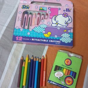 Stic Retractable Crayons And Pencil Colours