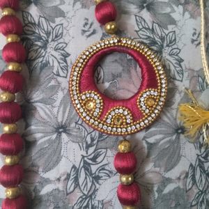 Silk Thread Chandbali Aaram Set