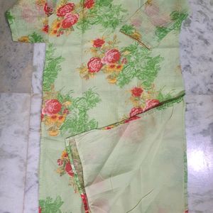 Beautiful Kota Doria Kurti With Cotton Laining