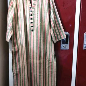 Straight Multicolour Khadi Style Kurta