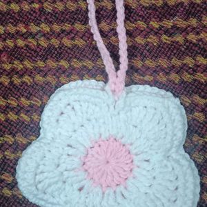 Crochet Floral Airpod Cover Cum Bag Charm