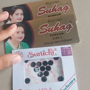 3 Bindi Packs(black) + 1 Pack(red)