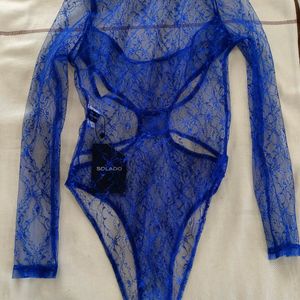 Sexy Blue Lace Playsuit