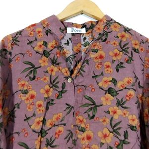 Meganta Floral Printed Collar Neck Top (