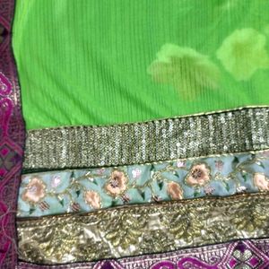 Parrot Green Lycra Saree..