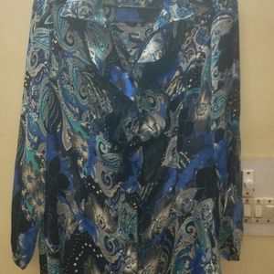 Blue Paisley Printed Top