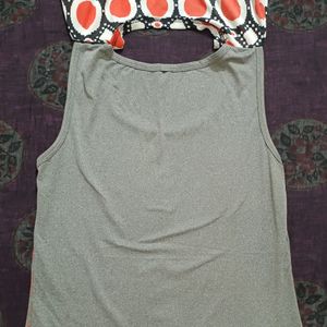 Women's Stylish Red Grey Top